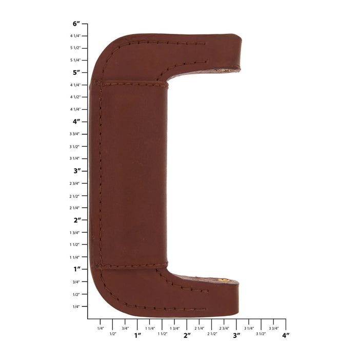 5" Tan, Padded Post Handle, Leather