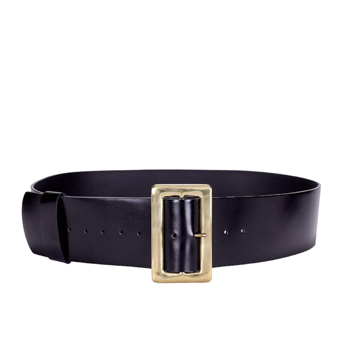 Ohio Travel Bag Novelty & Gift 58" Black, Santa Belt with 3-1/2" Polished Solid Brass Buckle, Leather, #M-1691 M-1691