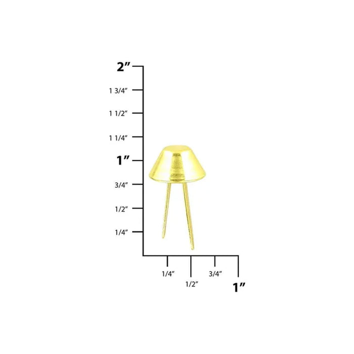 5/8" Brass, Cone Handbag Bottom Stud Prong, Zinc Alloy-PK10