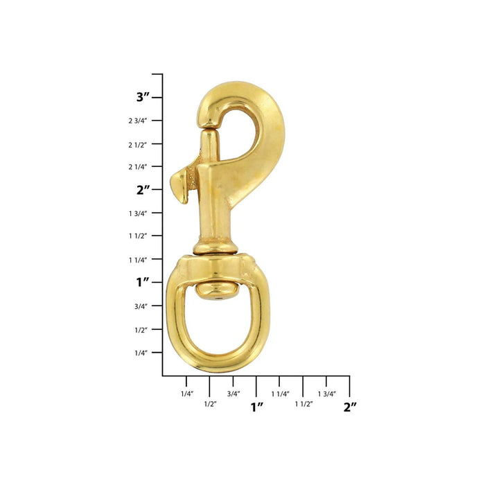 5/8" Brass, Swivel Snap Hook, Solid Brass