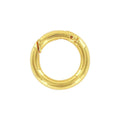 5/8" Shiny Gold, Spring Gate Round Ring, Zinc Alloy-PK5
