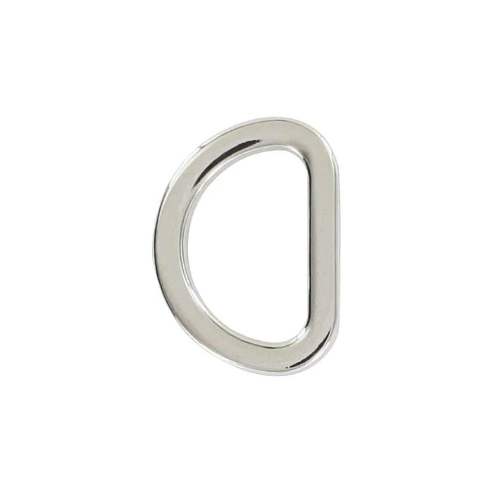 5/8" Shiny Nickel, Cast Flat D Ring, Zinc Alloy-PK5