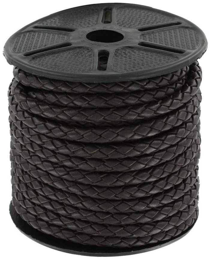 Ohio Travel Bag Strapping 3/16" Black, Braided Bolo Cord, Leather, #M-1633-BLK M-1633-BLK