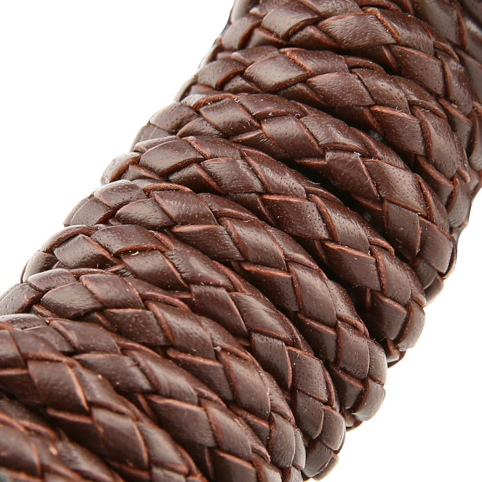 Ohio Travel Bag Strapping 3/16" Dark Brown, Braided Bolo Cord, Leather, #M-1633-DKBRO M-1633-DKBRO