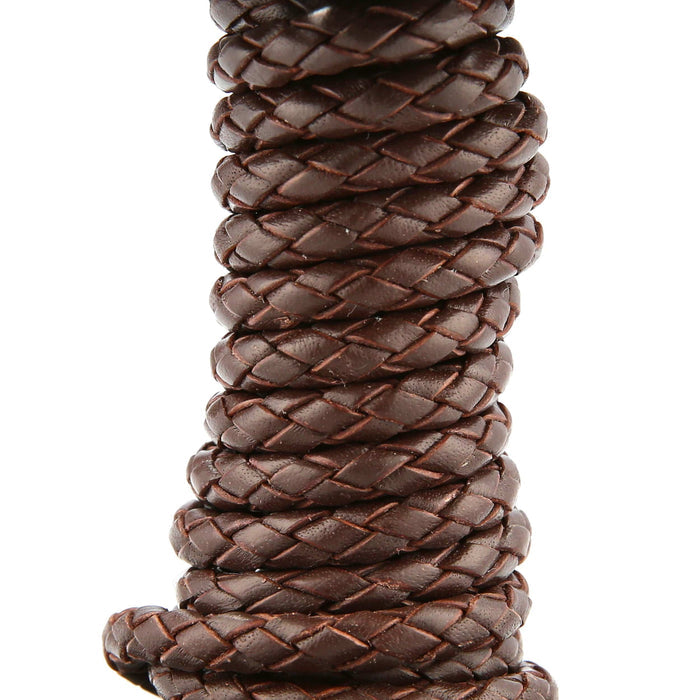 Ohio Travel Bag Strapping 3/16" Dark Brown, Braided Bolo Cord, Leather, #M-1633-DKBRO M-1633-DKBRO