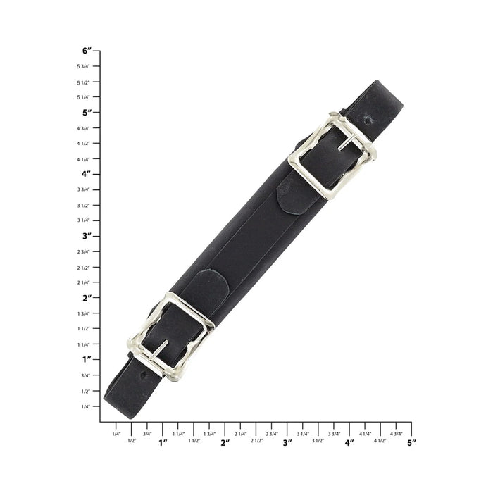6 1/2" Black, Emergency Handle with Nickel Hardware, Leather, #67-BLK