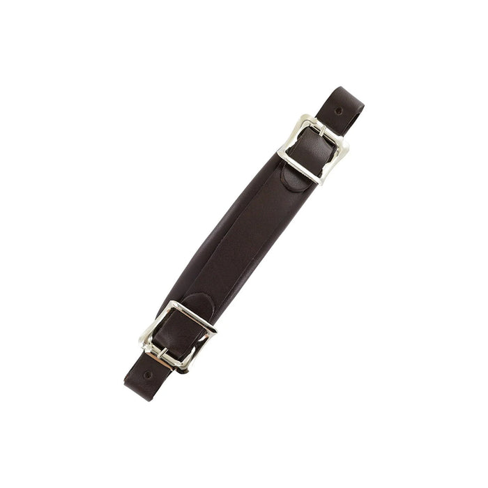 6 1/2" Brown, Emergency Handle with Nickel Hardware, Leather