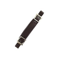 6 1/2" Brown, Emergency Handle with Nickel Hardware, Leather