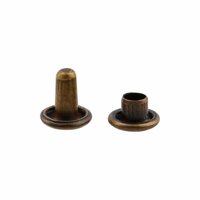 Ohio Travel Bag 6.5mm Antique Brass, Double Cap Jiffy Rivets, Solid Brass-100ct, #NB206D-ANTB NB206D-ANTB