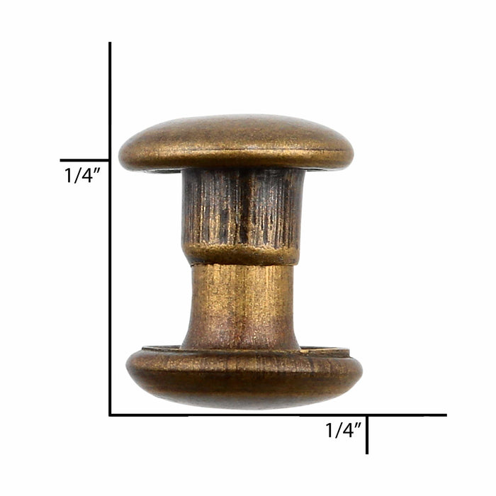 Ohio Travel Bag 6.5mm Antique Brass, Double Cap Jiffy Rivets, Solid Brass-100ct, #NB206D-ANTB NB206D-ANTB