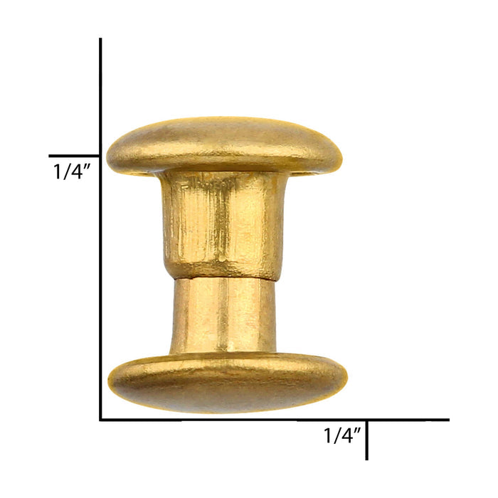Ohio Travel Bag 6.5mm Brass, Double Cap Jiffy Rivets, Solid Brass-100ct, #NB206D-SB NB206D-SB
