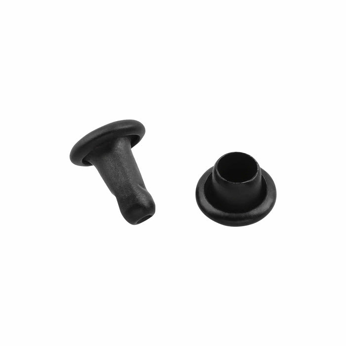 Ohio Travel Bag 6mm Black, Double Cap Jiffy Rivet, Steel, #A-340-BLK A-340-BLK
