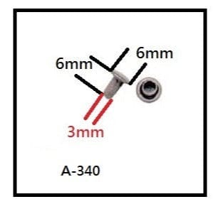 Ohio Travel Bag 6mm Black, Double Cap Jiffy Rivet, Steel-PK100, #A-340-BLK A-340-BLK