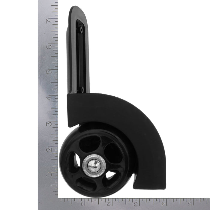 Ohio Travel Bag 75mm Black, Ball Bearing Wheel with Housing Pair, Plastic, #L-3687 L-3687