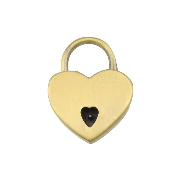 Ohio Travel Bag 7/8" Antique Brass, Small Heart Padlock, Zinc Alloy, #L-3577-ANTB L-3577-ANTB
