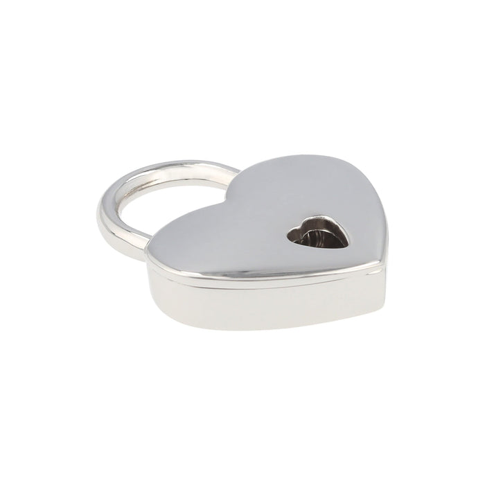 Ohio Travel Bag 7/8" Shiny Nickel, Small Heart Padlock, Zinc Alloy-PK4, #L-3577-NIC L-3577-NIC