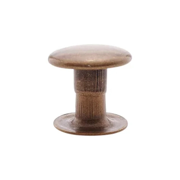 7mm Antique Brass, Single Cap Jiffy Rivet, Solid Brass- 100ct