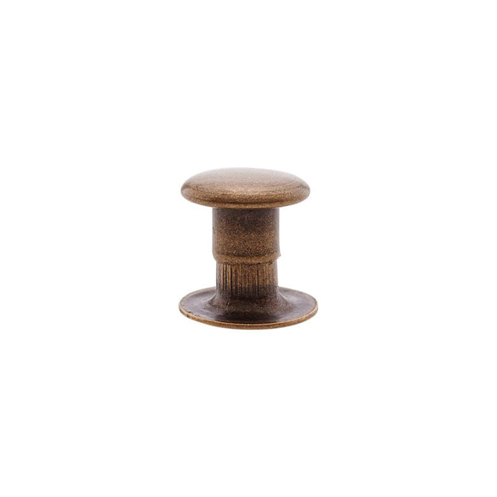 7mm Antique Brass, Single Cap Jiffy Rivets, Solid Brass-100ct
