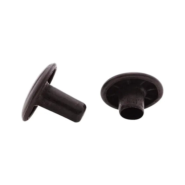 7mm Black, Double Cap Jiffy Rivet, Solid Brass- 100ct