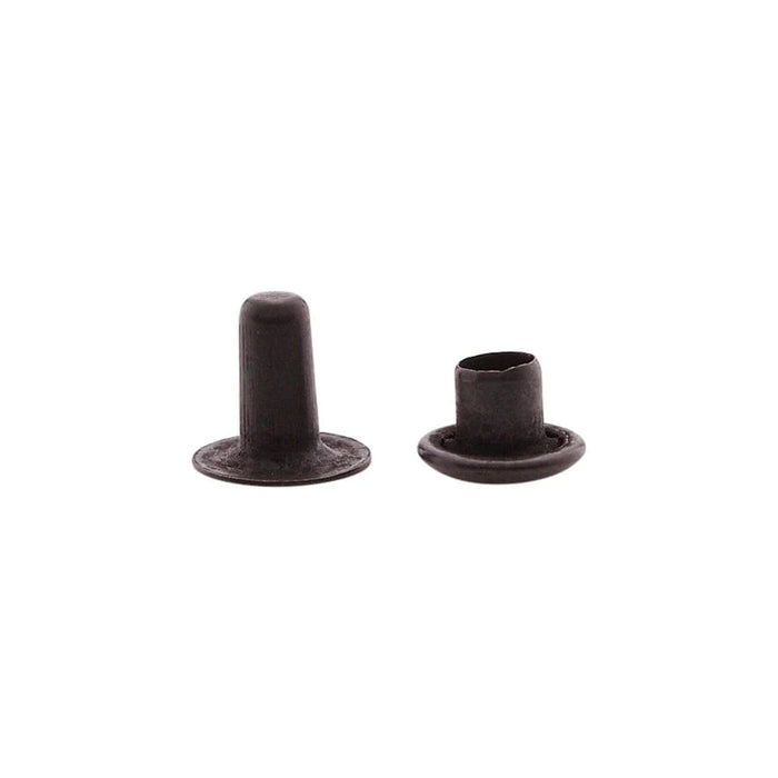 7mm Black, Single Cap Jiffy Rivet, Solid Brass-100ct