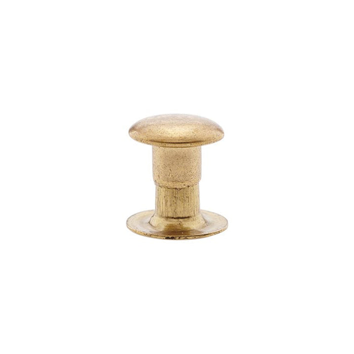 7mm Brass, Single Cap Jiffy Rivets, Solid Brass-100ct