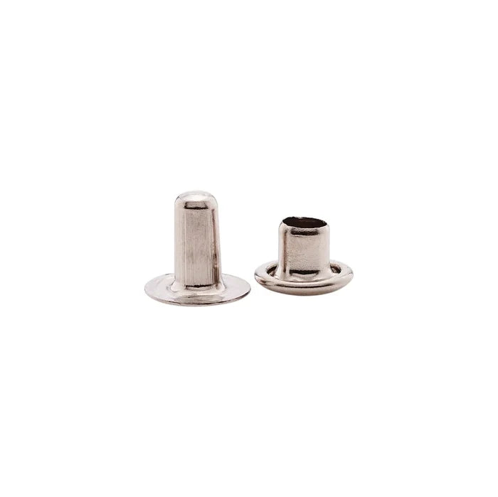 7mm Nickel, Single Cap Jiffy Rivets, Solid Brass-100ct