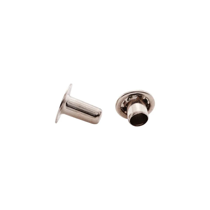 7mm Nickel, Single Cap Jiffy Rivets, Solid Brass-100ct
