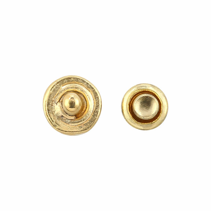Ohio Travel Bag Adornments 6.3mm Shiny Gold, Stud with Cap, Steel-PK5, #P-2850-GOLD P-2850-GOLD