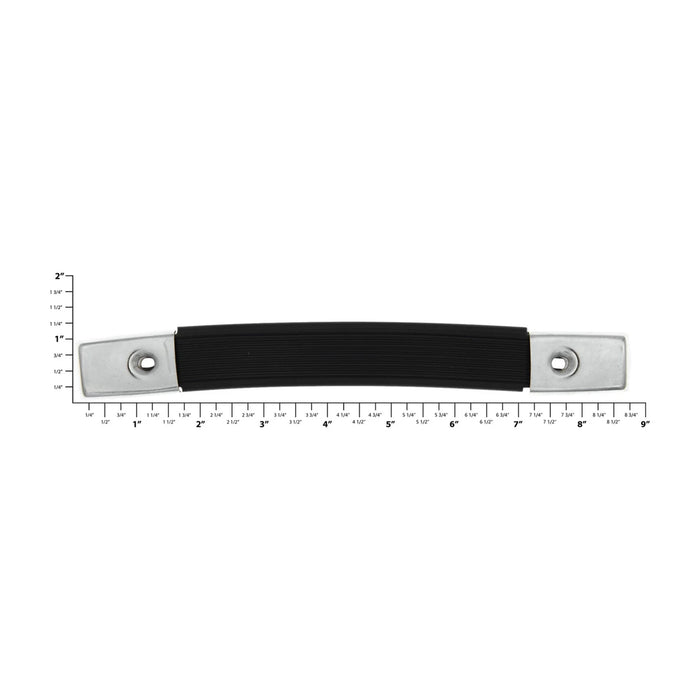 8 1/2" Black, Handle With Nickel Hardware, Vinyl
