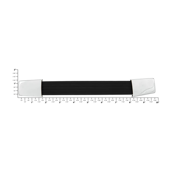 8 3/4" Black, Handle with Nickel Hardware, Vinyl