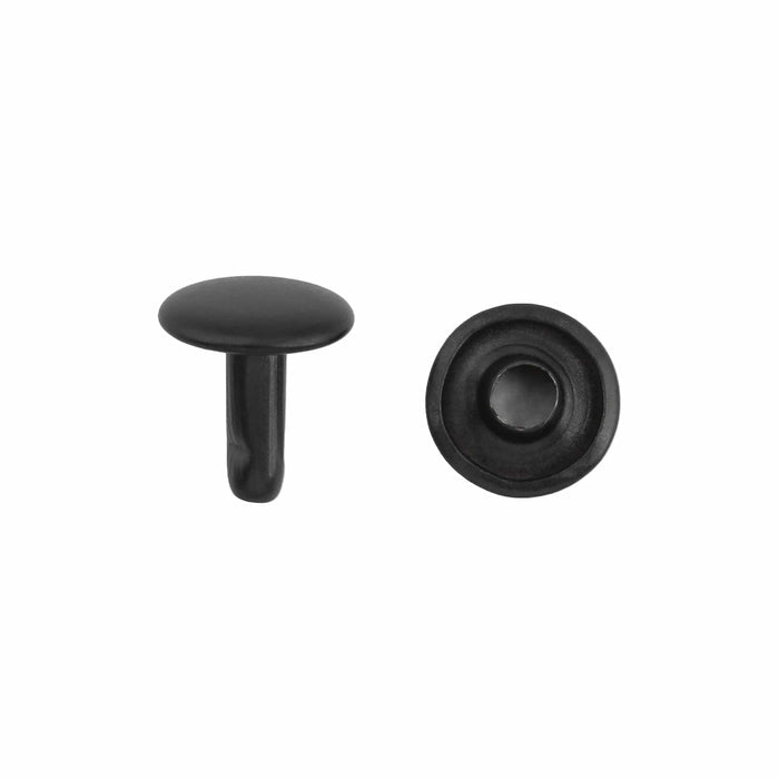 Ohio Travel Bag 7mm Black, Double Cap Jiffy Rivets, Steel, #A-313-BLK A-313-BLK