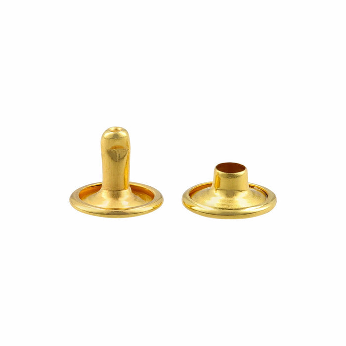 Ohio Travel Bag Fasteners 7mm Gold, Double Cap Jiffy Rivets, Steel, #A-312-GOLD A-312-GOLD