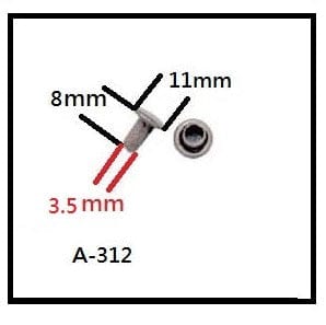 Ohio Travel Bag Fasteners 8mm Gold, Double Cap Jiffy Rivets, Steel-PK100, #A-312-GOLD A-312-GOLD