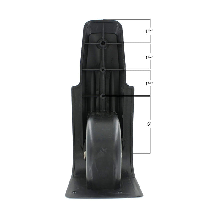 96mm Black, Center Mount with Housing, Plastic