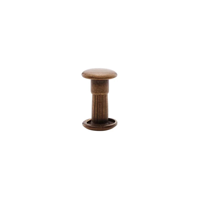 9mm Antique Brass, Double Cap Jiffy Rivets, Solid Brass-100ct
