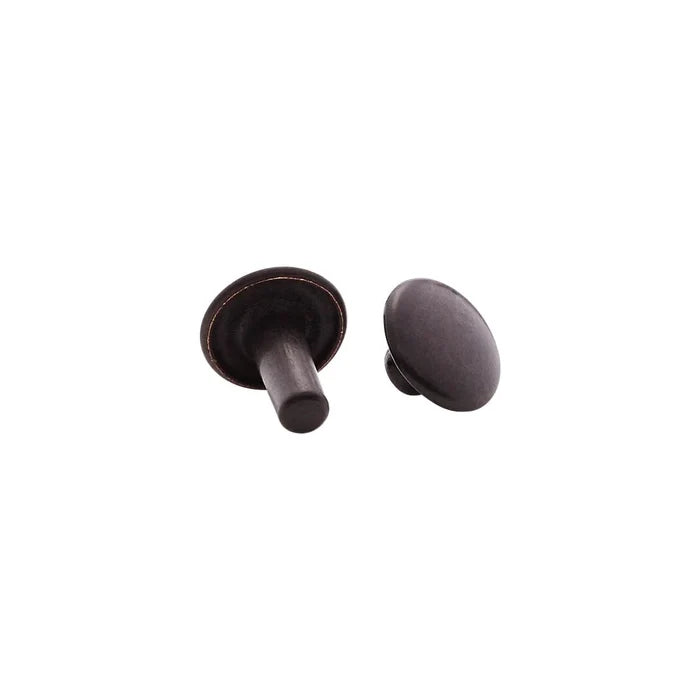 9mm Black, Double Cap Jiffy Rivet, Solid Brass-100ct