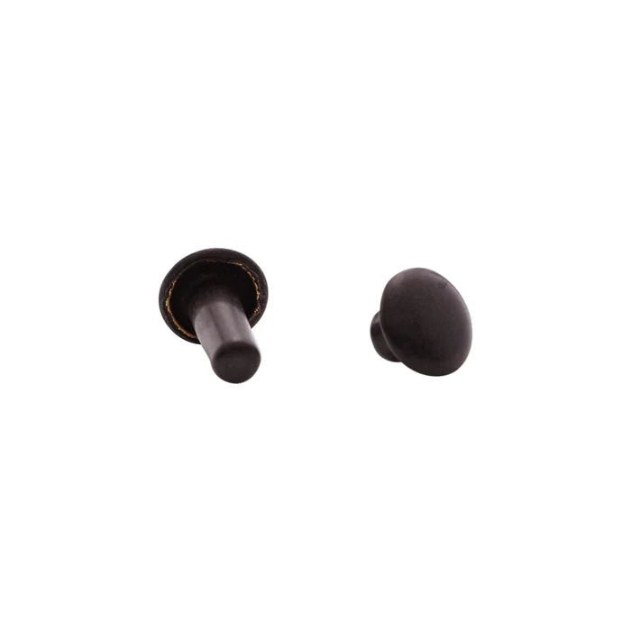 9mm Black, Double Cap Jiffy Rivets, Solid Brass-100ct