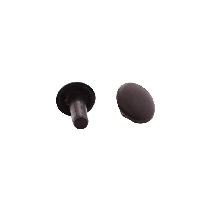 9mm Black, Single Cap Jiffy Rivet, Solid Brass- 100pk