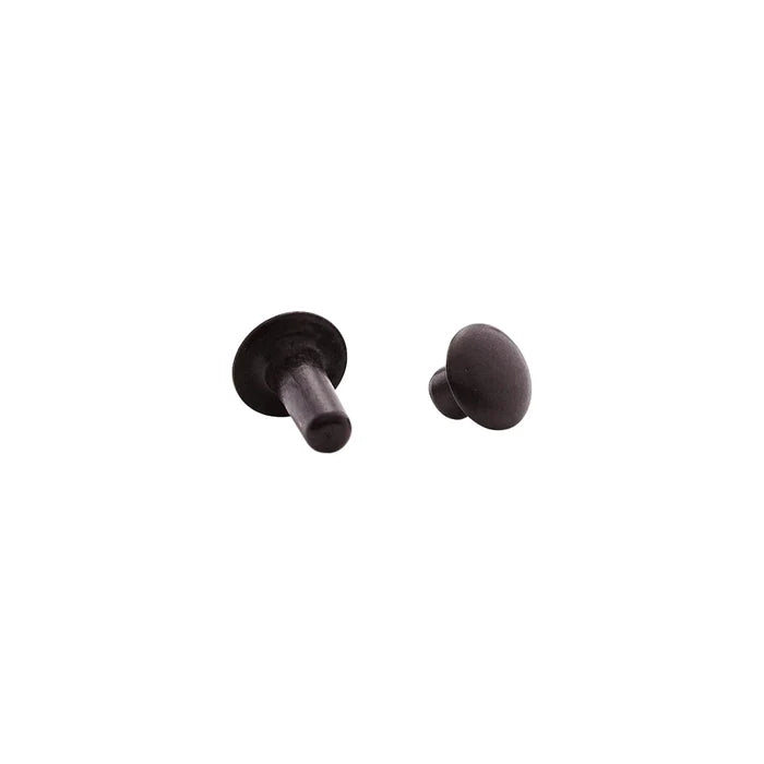 9mm Black, Single Cap Jiffy Rivets, Solid Brass-100ct