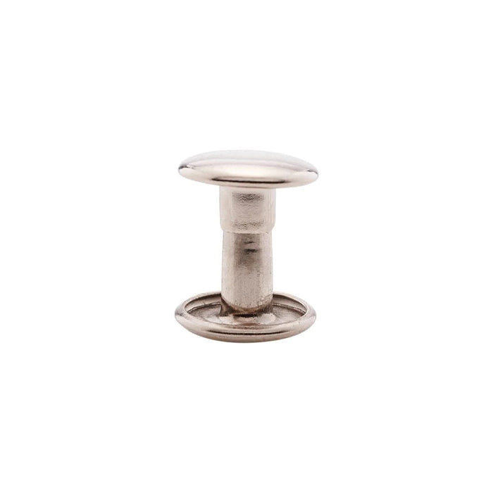 9mm Nickel, Double Cap Jiffy Rivet, Solid Brass-100ct