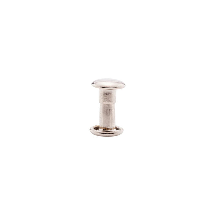 9mm Nickel, Double Cap Jiffy Rivets, Solid Brass-100ct