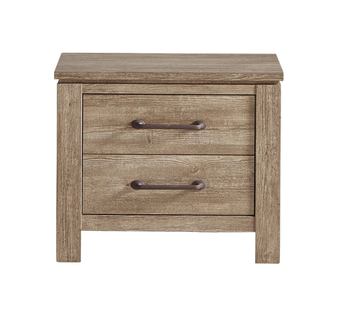 Adorna Pine 2 Drawer Nightstand