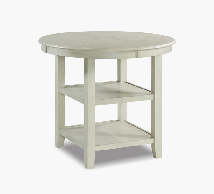 Albert White Round Counter Height Storage Dining Table