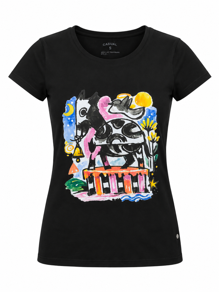 Artistic Cow Graphic T-Shirt