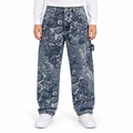 Artistic Print Jeans With Side Pocket