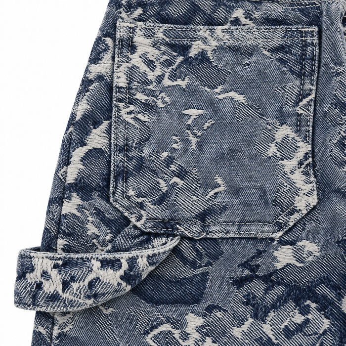 Artistic Print Jeans With Side Pocket