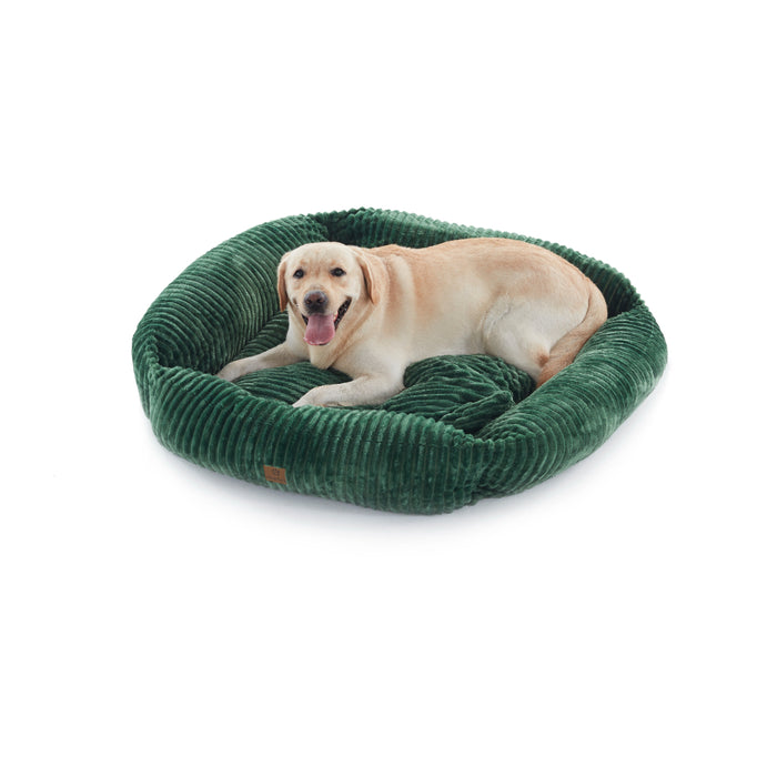 Ascher Plush Corduroy Square Pet Nest Bed - Eden Green Charlie's Pet Products