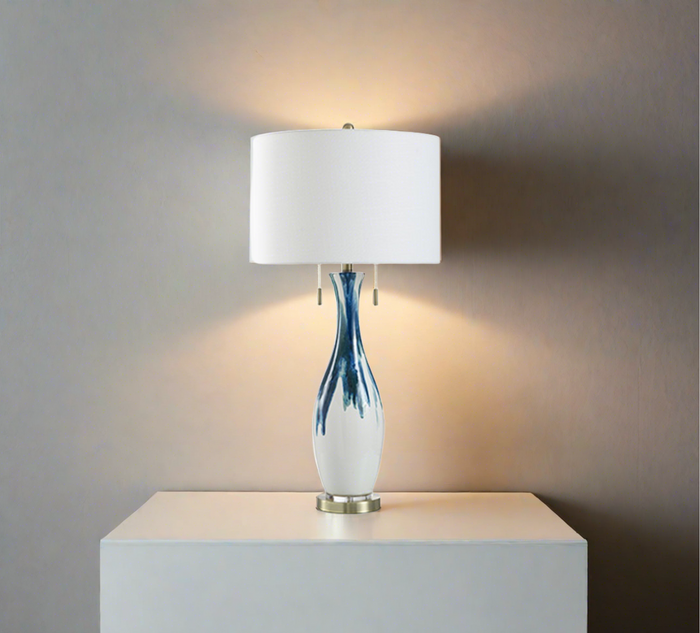 AZUL CERAMIC WAVE TABLE LAMP