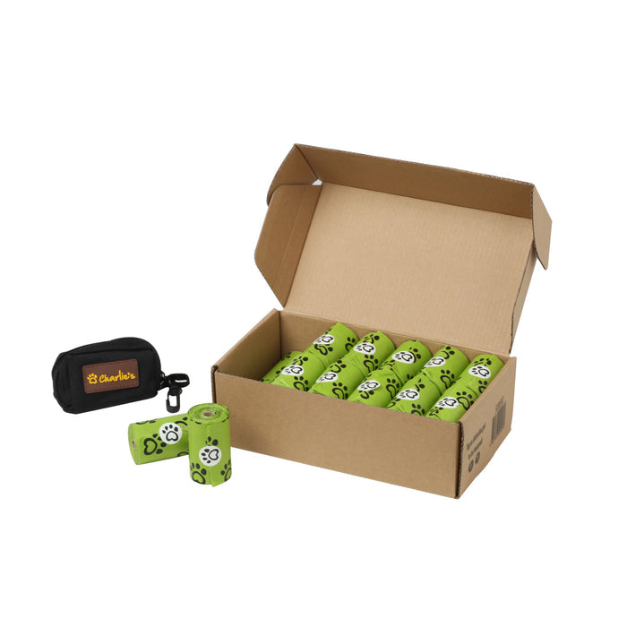 Biodegradable Doggy Poop Bags and Dispenser - 480 Bags Charlie's Pet Products