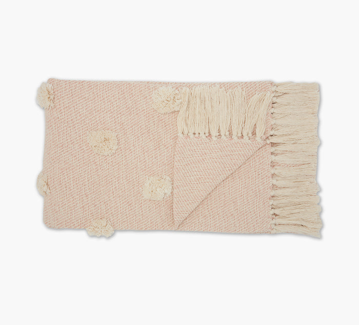 Blush Woven Cotton Throw 50 x 60
